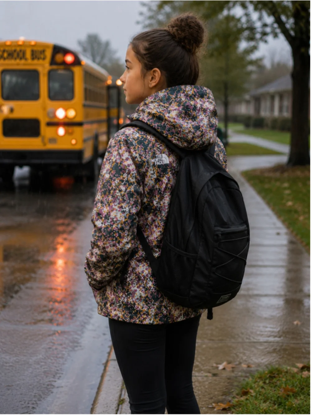 The North Face Girls XL 14/16 Lavender Floral Rain Jacket Hooded Waterproof 2024